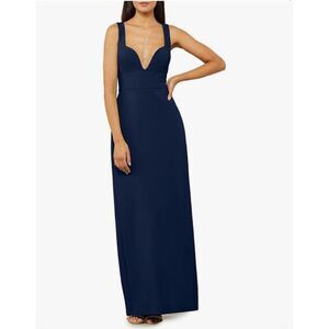 NEW BCBGMAXAZRIA Navy Blue Bodycon Evening Gown 2